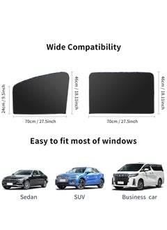 INFOSUN Car Side Window Sun Shade, 4 PCS Universal Magnetic Car Curtain for Baby and Kids with Blocks UV Rays, Reduce Damage from Direct Bright Sunlight and Heat, Universal Easy Fit Front Rear Seat  - Image 5