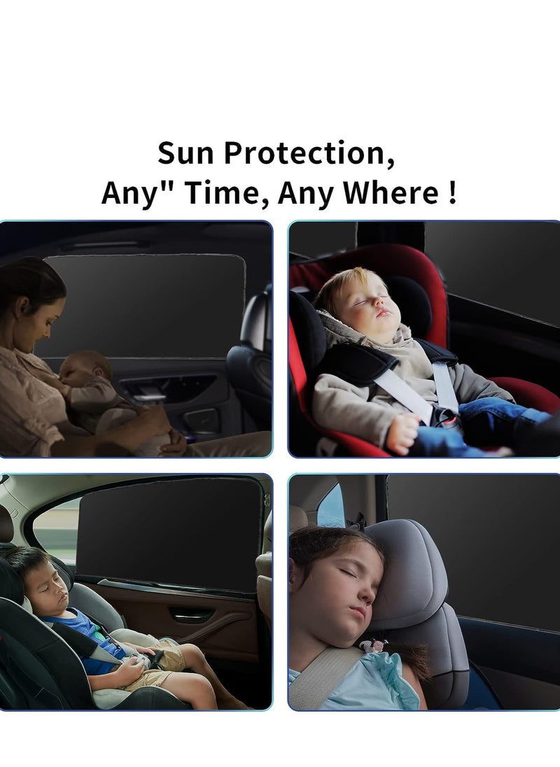 INFOSUN - Car Side Window Sun Shade, 4 PCS Universal Magnetic Car Curtain for Baby and Kids with Blocks UV Rays, Reduce Damage from Direct Bright Sunlight and Heat, Universal Easy Fit Front Rear Seat - Image 1