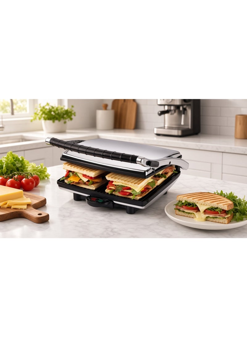 NOVA NT-233HDG 4-Slice Sandwich Press, Electric Sandwich Maker & Grill, Non-Stick Cooking Plates, Adjustable Temperature Control, Toasted Sandwich Maker for Breakfast & Snacks - Image 5