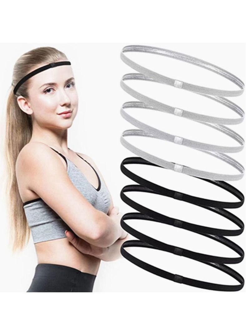 4 Pieces Non-Slip Elastic Sport Headbands Yoga Hair Headbands for Women and Men - Image 2