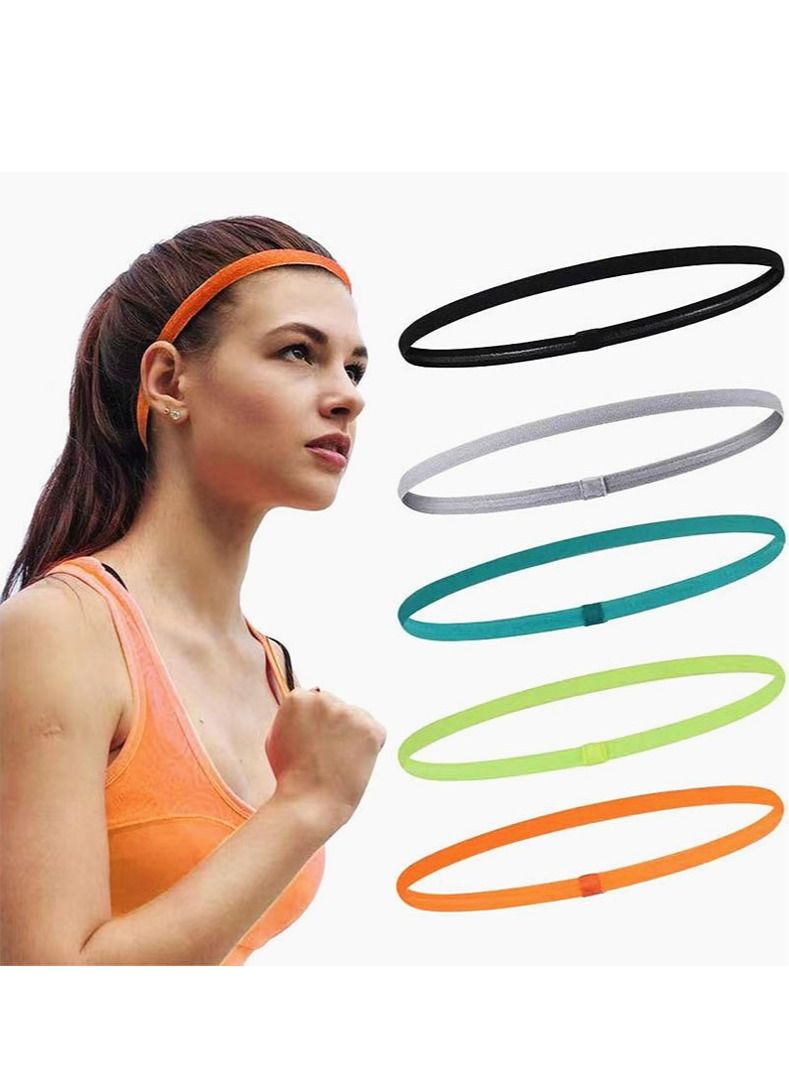 4 Pieces Non-Slip Elastic Sport Headbands Yoga Hair Headbands for Women and Men - Image 4