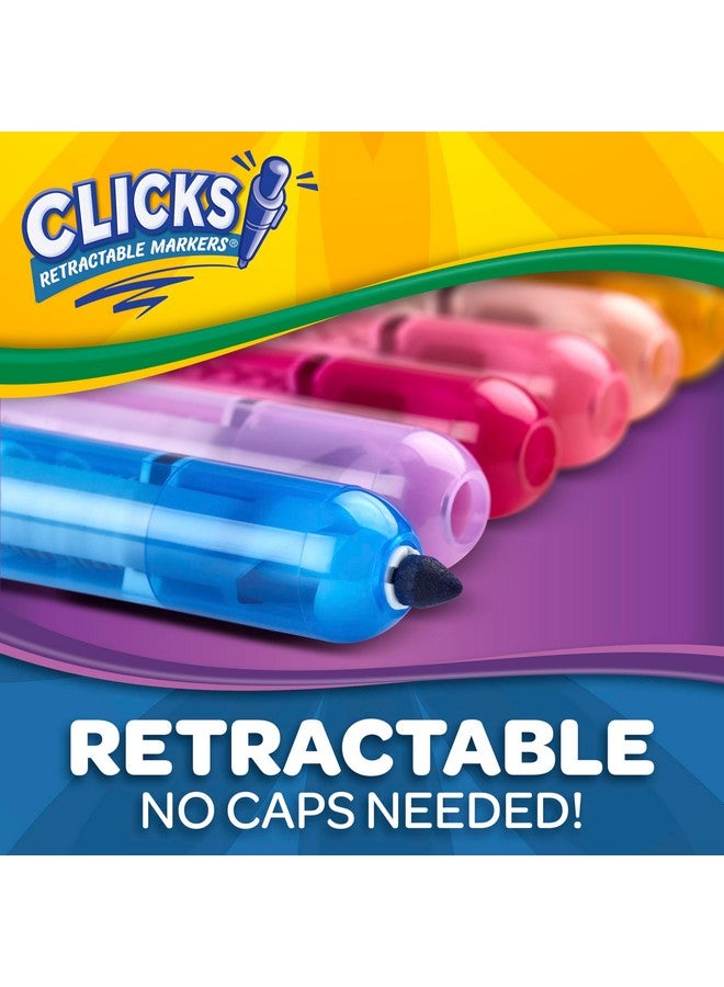 Crayola Clicks Retractable Markers - Bold (10ct), No Dry Washable Markers for Kids, Click Markers for School, Must Have Coloring Supplies, Gifts - Image 2