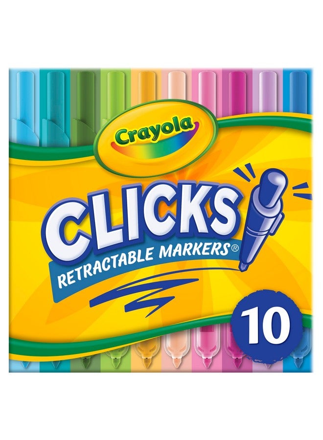 Crayola Clicks Retractable Markers - Bold (10ct), No Dry Washable Markers for Kids, Click Markers for School, Must Have Coloring Supplies, Gifts - Image 4
