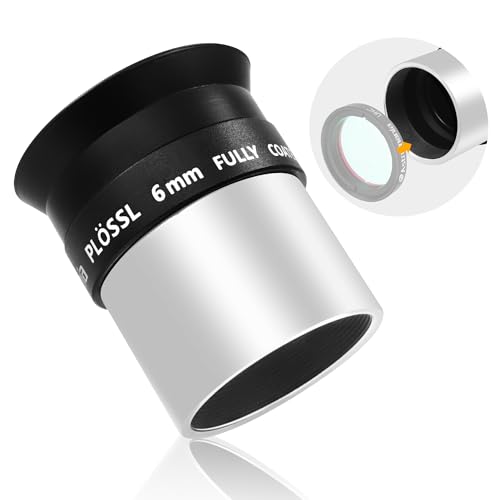 Astromania Telescope Eyepiece 6mm Plossl, 1.25 Inch Telescope Accessory Eyepiece Fully Multi Coated 4-Element Plossl Design, Metal 50 Degree Apparent Field of View for Astronomy Telescopes & Filters - Image 1