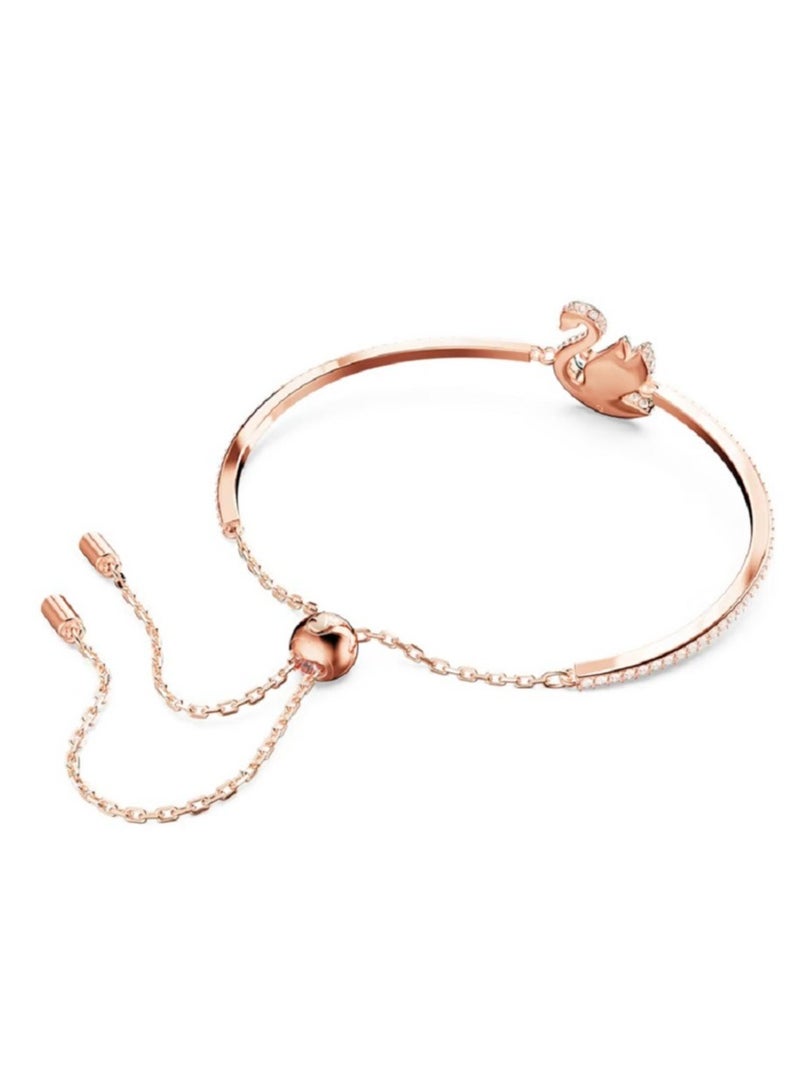 Iconic Swan Bangle Swan, Green, Rose Gold-Tone Plated  - Image 2