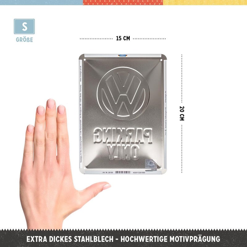 Nostalgic Art NostalgicArt Retro tin sign 59 x 79 VW Parking Only VW Bus Gift idea Official License Product OLP made of metal vintage design - Image 2