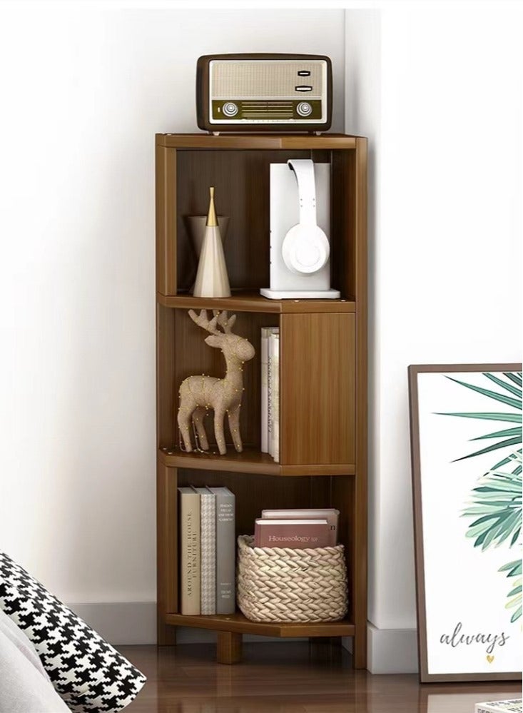 Kutis 1-Piece 3 Tier Storage Bookshelf Bookcase Night Table Brown 105x45 Centimeter  - Image 2