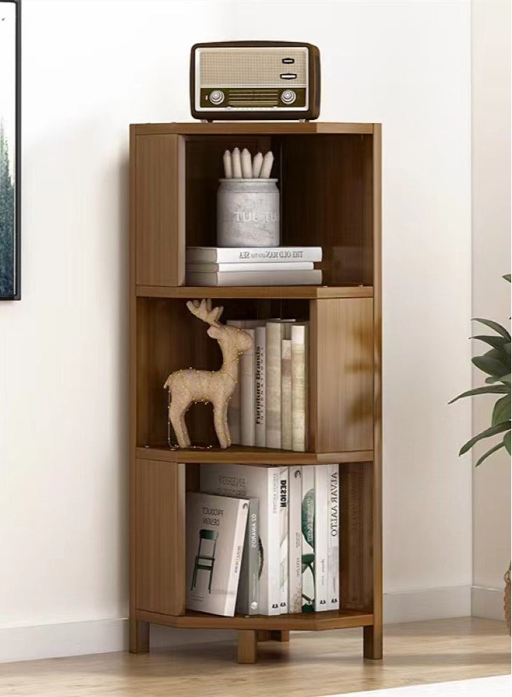 Kutis 1-Piece 3 Tier Storage Bookshelf Bookcase Night Table Brown 105x45 Centimeter  - Image 1