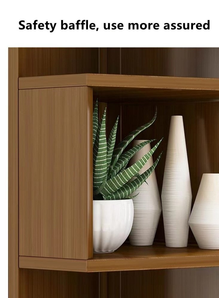 Kutis 1-Piece 3 Tier Storage Bookshelf Bookcase Night Table Brown 105x45 Centimeter  - Image 4