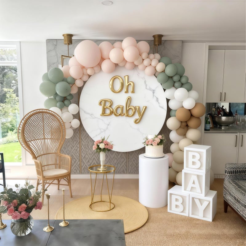 Froova Dusty Green Neutral Balloon Garland Arch Kit, Sage Green Nude Cream Sand White Light Brown Pastel Blush Pink Double Stuffed Balloons for Baby Bridal Shower Wedding Birthday Boho Party Decorations - Image 3