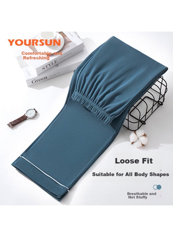 Your Sun Comfortable And Cool 100% Cotton Men's Pajamas Men's Sleep Pants Loose Autumn And Winter Wide-leg Long Pants Home Wear Pants - Image 4