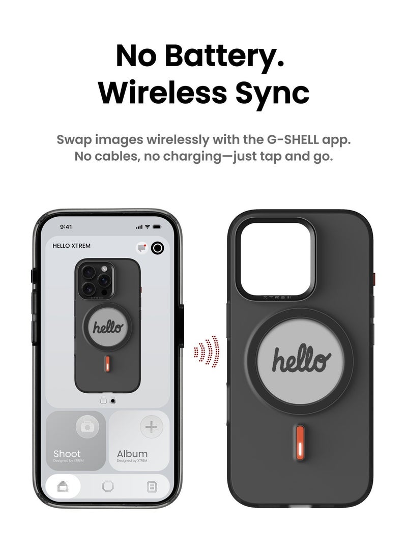 Xtrem iPhone 17 Magnetic NFC E-Ink Display Case – MagSafe Compatible Customizable Screen Cover with Wireless Charging Support – Unique Smart Back Cover | Oeli Xtrem - Black - Image 3