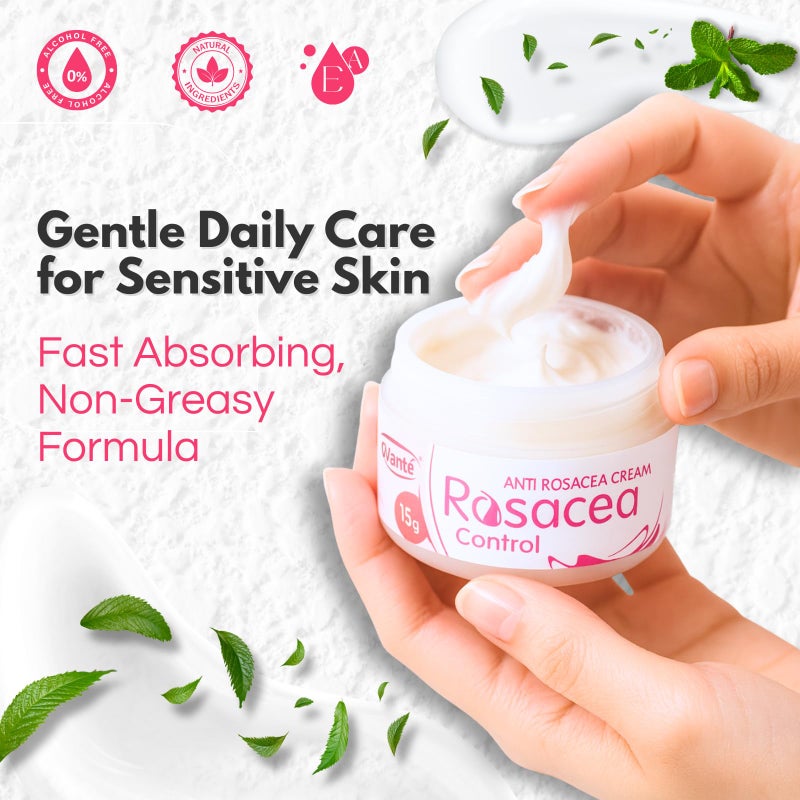 Ovante Rosacea Facial Redness Control Cream For Rosacea, Red Acne Bumps, Hydrate Soothe and Calm Dry Itchy Rosacea Prone Skin - 0.5 oz - Image 3