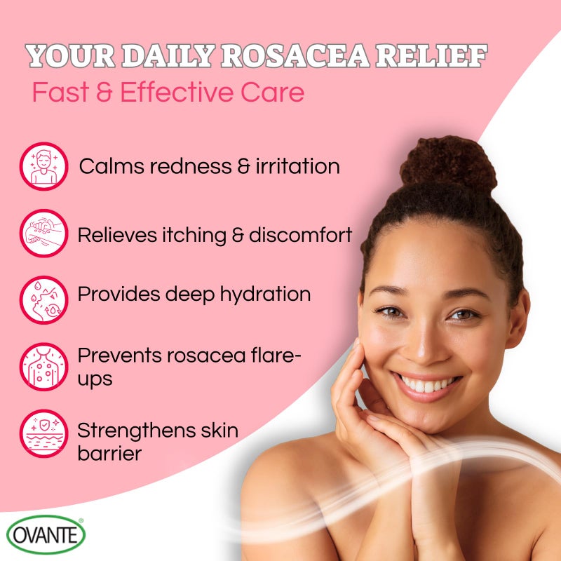 Ovante Rosacea Facial Redness Control Cream For Rosacea, Red Acne Bumps, Hydrate Soothe and Calm Dry Itchy Rosacea Prone Skin - 0.5 oz - Image 5