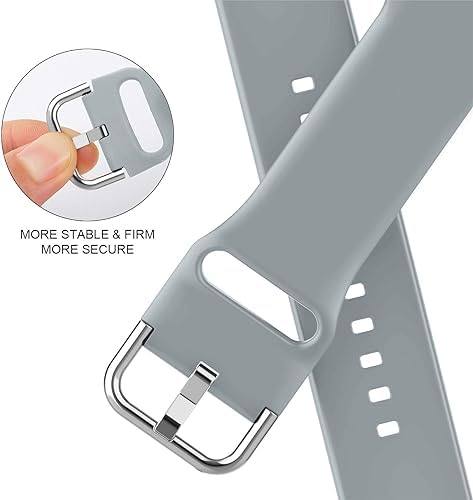 Printme Sport Band Compatible with Apple Watch Bands 49mm 45mm 44mm 42mm, Soft Silicon Belt Replacement Strap with Classic Clasp for iWatch Series 9 Ultra SE 8 7 6 5 4 3 2 for Women Men (Black) - Image 5