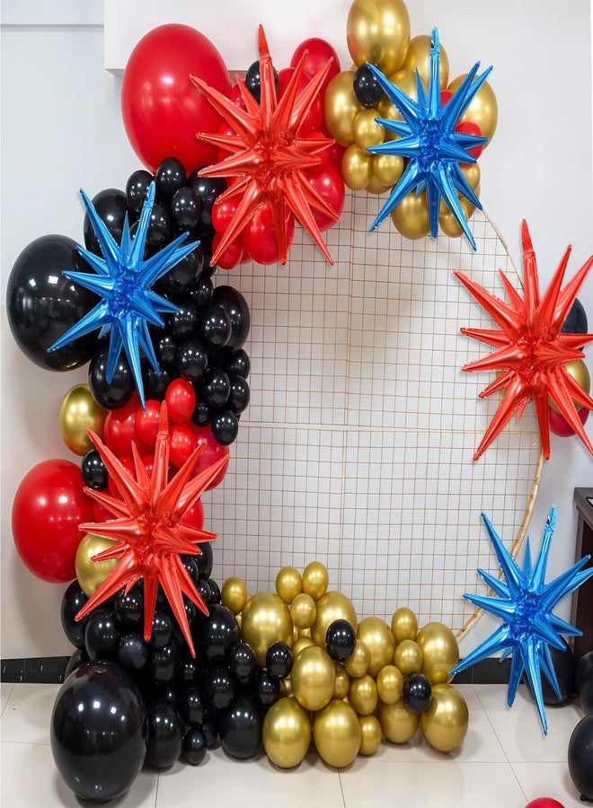 Vibzox Blue Red Star Balloons, 22 Inch Foil Explosion Star Balloons, Large Spike Balloons Star Cone Balloons, for Birthday Graduation 4th of July, Independence Day USA Patriotic Party Decorations - Image 5