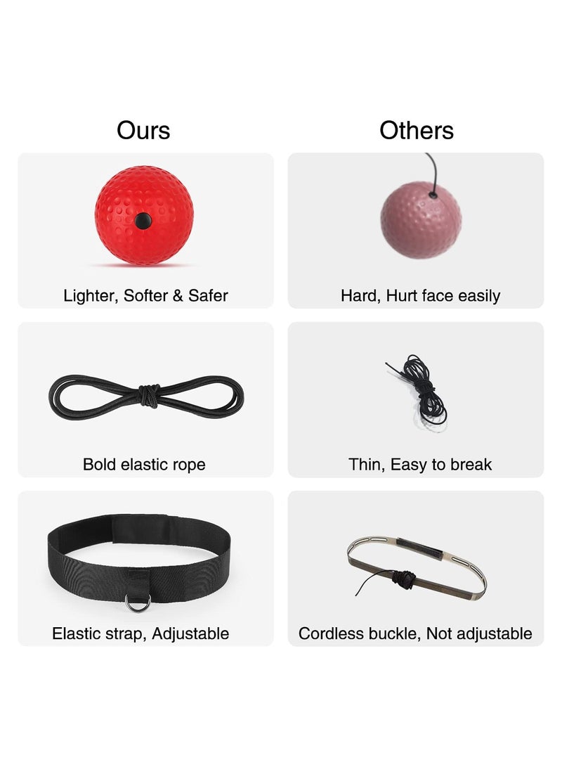 رات سو كرة رد الفعل في الملاكمة، كرة تدريب الملاكمة، كرة ملاكمة مع رباط الرأس، تدريب السرعة، مناسبة للكبار والأطفال، معدات الملاكمة لتدريب التنسيق بين اليدين والعينين واللياقة البدنية. - Image 5