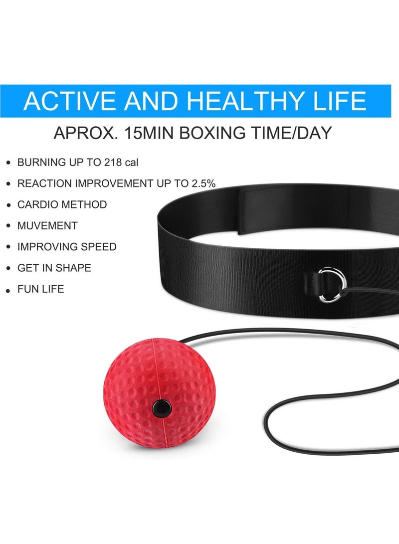 رات سو كرة رد الفعل في الملاكمة، كرة تدريب الملاكمة، كرة ملاكمة مع رباط الرأس، تدريب السرعة، مناسبة للكبار والأطفال، معدات الملاكمة لتدريب التنسيق بين اليدين والعينين واللياقة البدنية. - Image 3