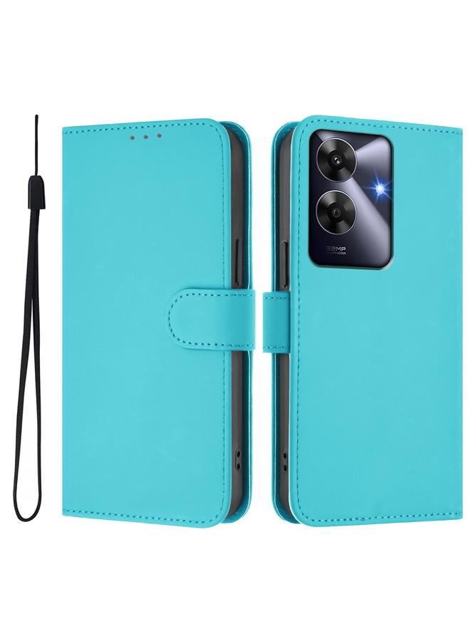 اس-توب جراب لهاتف Realme Note 60 4G Global Skin Feel جراب هاتف من الجلد بلون سادة مع حبل - Image 2