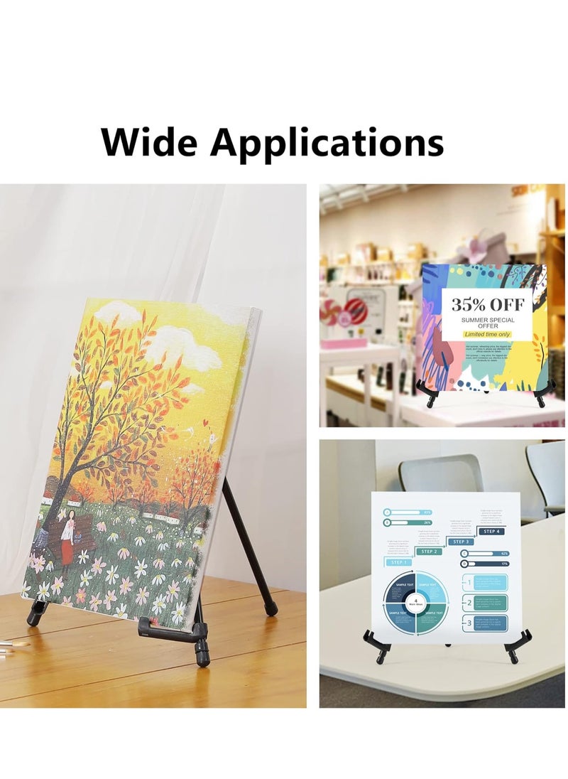 SYOSI 14" High Tabletop Instant Display Easel - Black Steel Small Desktop Easel Stand with Adjustable Holders for Paintings, Posters and Store Signs(1 Pack)  - Image 2