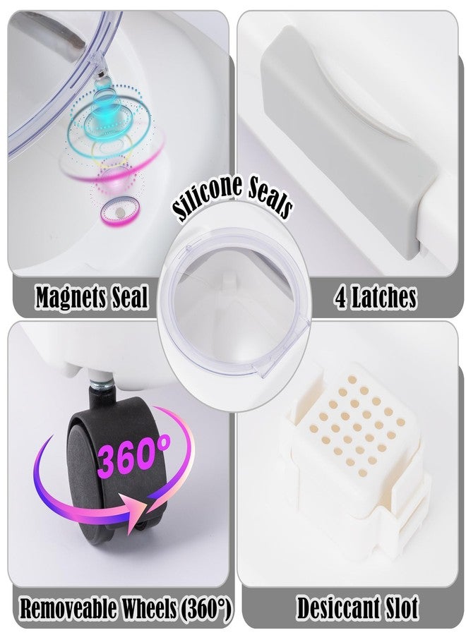 MALLMALL6 Dog Food Storage Container, Collapsible Pet Food Container with Spinner Wheels Scoop and Measuring Cup, Airtight Multifunctional Food Storage Container for Rice Dog Cat Pet Kitchen Dry Food - Image 2