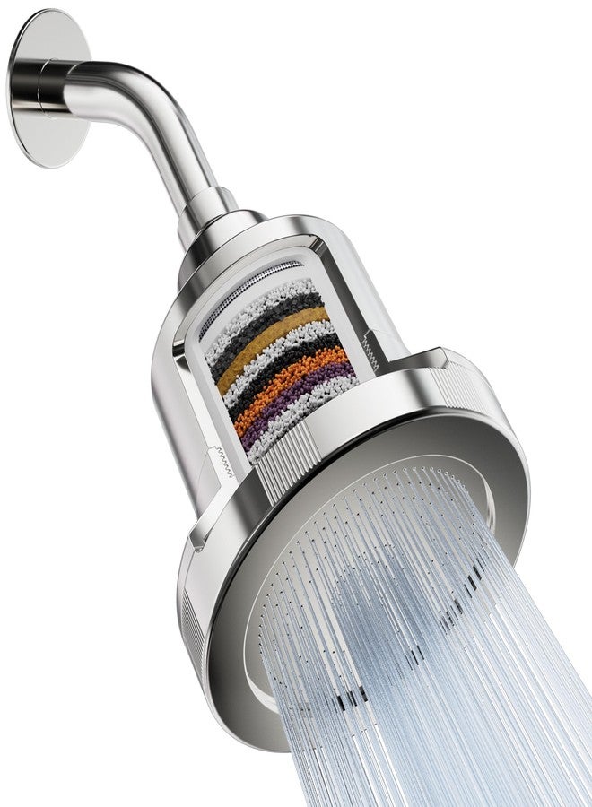 Mist Filtered Shower Head, Revitalizing 15 stage Shower Filter Combo, Improves The Condition of Your Skin & Hair, Shower Water Softener with High Output, Chrome - Shower filter for Hard Water - Image 1
