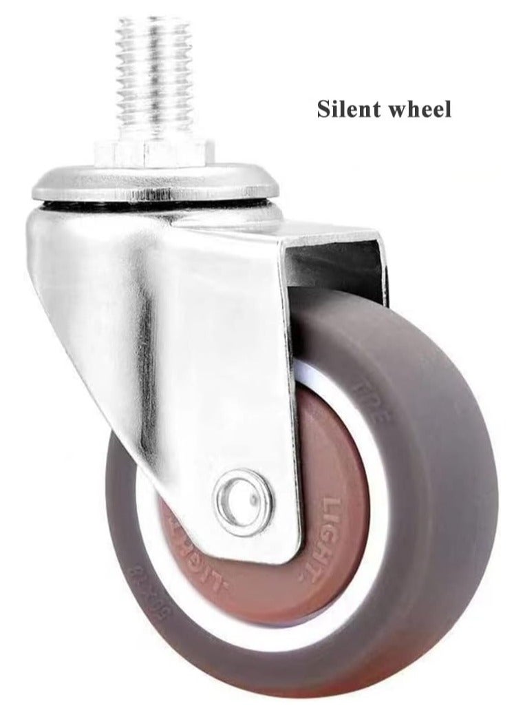 DubaiGallery Rolling Stool with 360° Silent Rubber Wheels and PU Leather Seat for Garage Home Garden Office Shop and Fitness Stable and Comfortable - Image 4