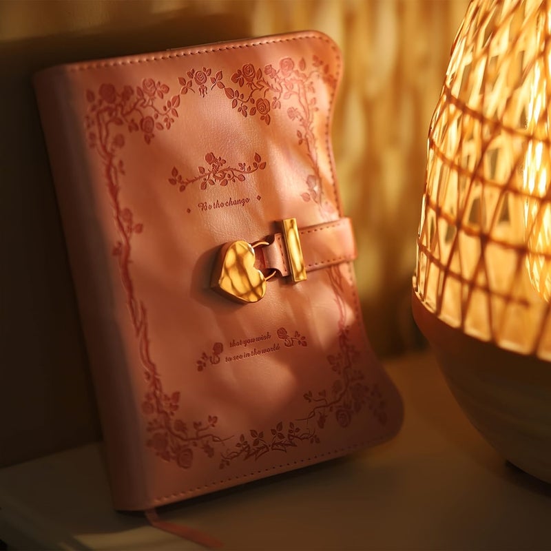 Purple Lockable Diary For Girls 360 Golden Edged Pages B6 Refillable Notebook - Image 1