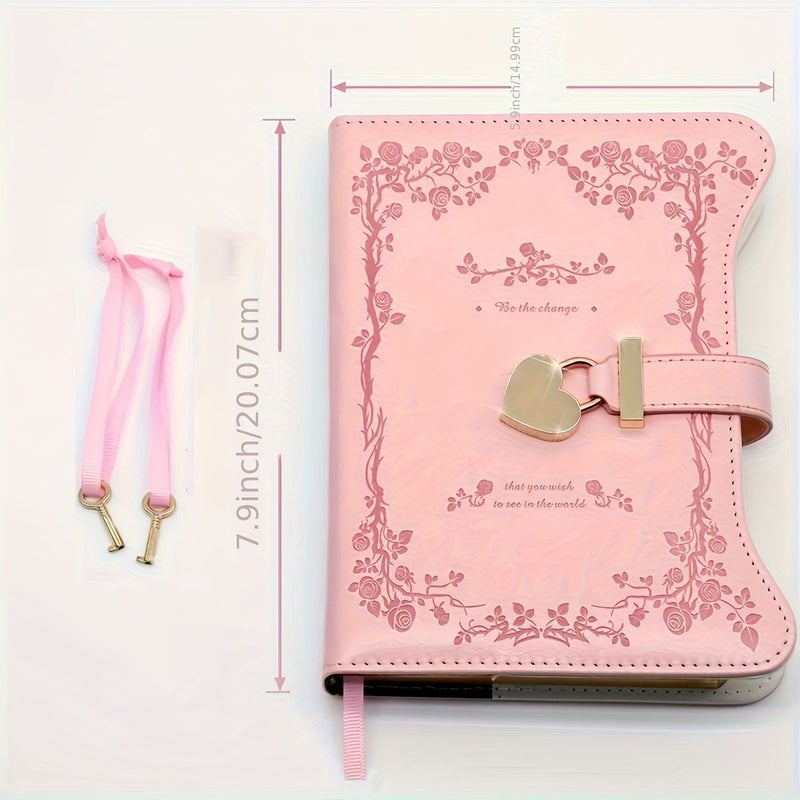 Purple Lockable Diary For Girls 360 Golden Edged Pages B6 Refillable Notebook - Image 2