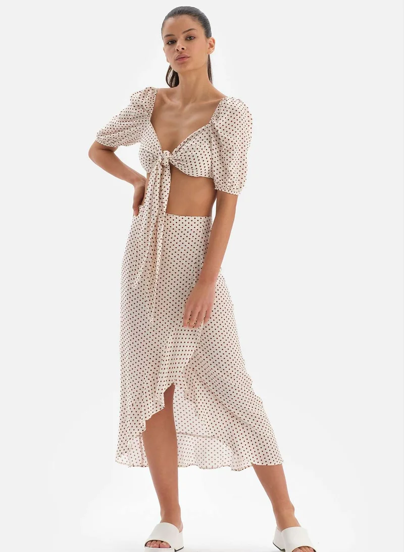 dagi Front Knot Tie Detail  Beachwear Shirt
