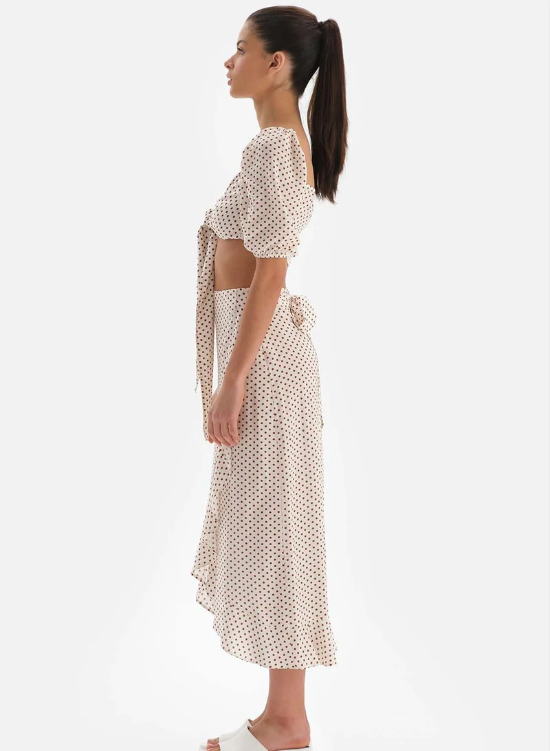 dagi Front Knot Tie Detail  Beachwear Shirt
