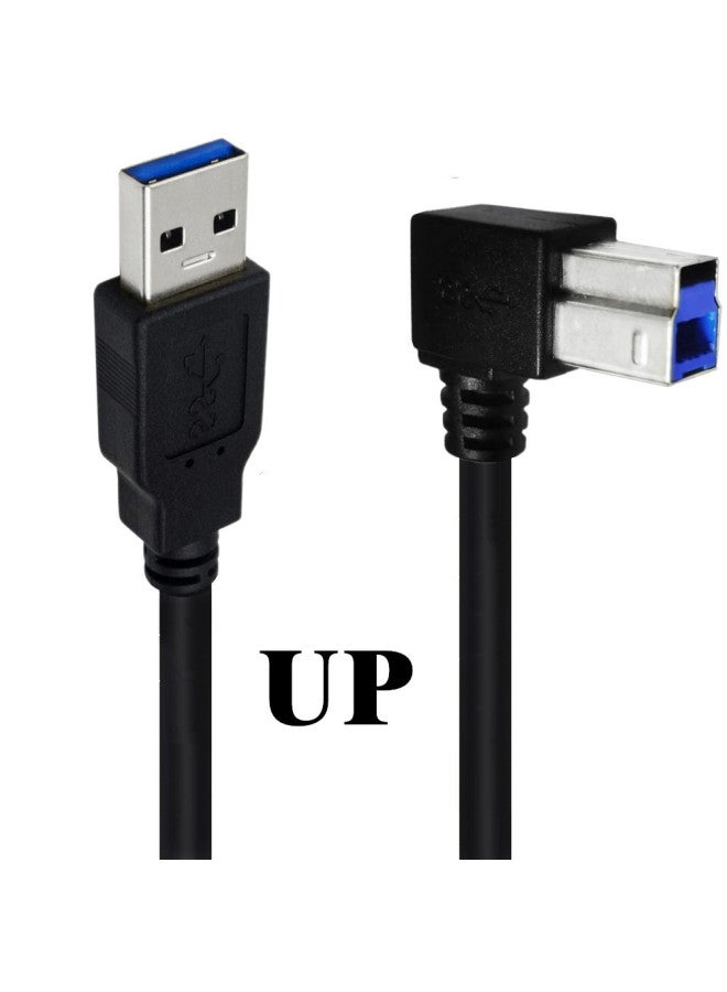 USB3.0A عالي السرعة ذكر إلى B ذكر 90 درجة انحناء لكابل الماسح الضوئي لشاشة الطابعة - اللون: طول خط الانحناء لأعلى: 50 سم - Image 1