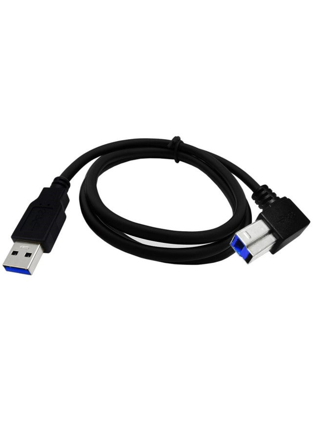 USB3.0A عالي السرعة ذكر إلى B ذكر 90 درجة انحناء لكابل الماسح الضوئي لشاشة الطابعة - اللون: طول خط الانحناء لأعلى: 50 سم - Image 5