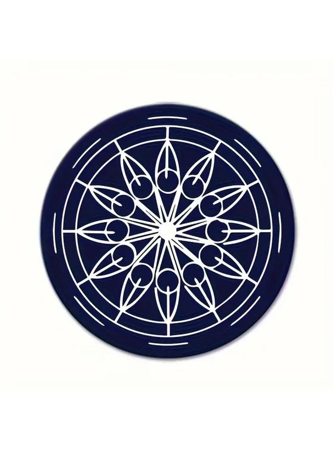 6pcs Blue Star Array Silicone Coasters Non Slip Thermal Insulation Table Protectors - Image 1