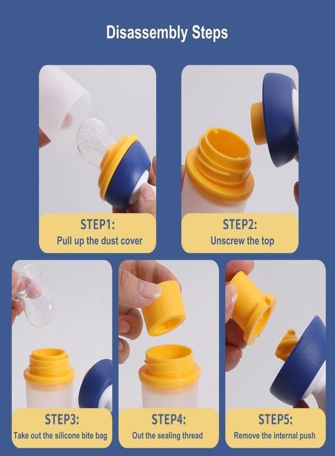 Miracle Moms Baby Fruit Feeder Pacifier | BPA-Free Silicone Teething Toy with Extra Mesh | Safe & Non-Toxic Food Nibbler for 6-12 Months Infants (1, Yellow) - Image 4