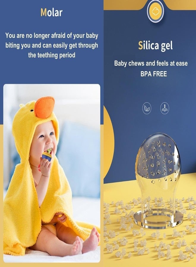 Miracle Moms Baby Fruit Feeder Pacifier | BPA-Free Silicone Teething Toy with Extra Mesh | Safe & Non-Toxic Food Nibbler for 6-12 Months Infants (1, Yellow) - Image 3