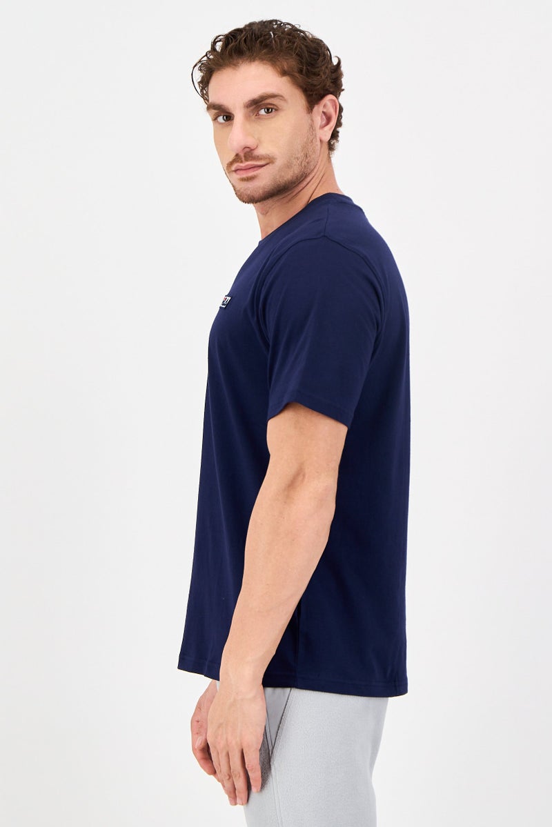 FILA Men Sportswear Fit Short Sleeve Outdoor T-Shirt, Navy - Image 2