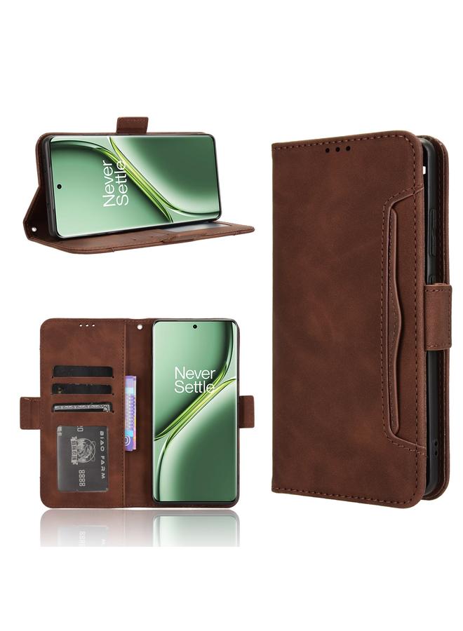 اس-توب جراب هاتف OnePlus Ace 3 Pro مصنوع من الجلد وملمس جلد العجل وفتحات للبطاقات - Image 1