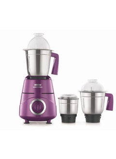 USHA Thunderbolt 800W with 3 Jars, 100% Copper Motor, 3 multi-purpose heavy gauge SS Jars with flow breakers, Metallic Finish, 5 Years Warranty on Motor (Lavender Sparkle)