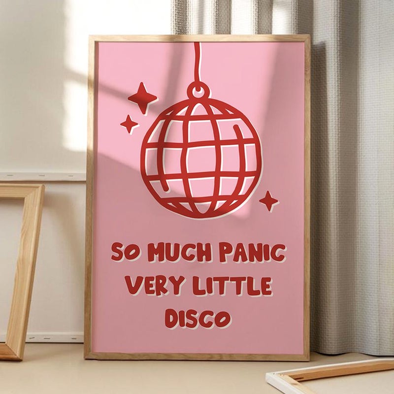 TNESSENTIAL So Much Panic Very Little Disco Pink Art Canvas Poster, Trendy Wall Art, Apartment Aesthetic Decor, Retro Home Decor, Printed Gift - Image 1