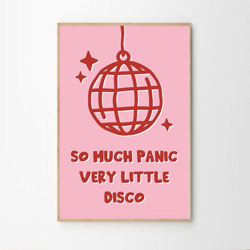 TNESSENTIAL So Much Panic Very Little Disco Pink Art Canvas Poster, Trendy Wall Art, Apartment Aesthetic Decor, Retro Home Decor, Printed Gift - Image 2