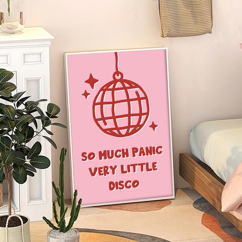 TNESSENTIAL So Much Panic Very Little Disco Pink Art Canvas Poster, Trendy Wall Art, Apartment Aesthetic Decor, Retro Home Decor, Printed Gift - Image 3