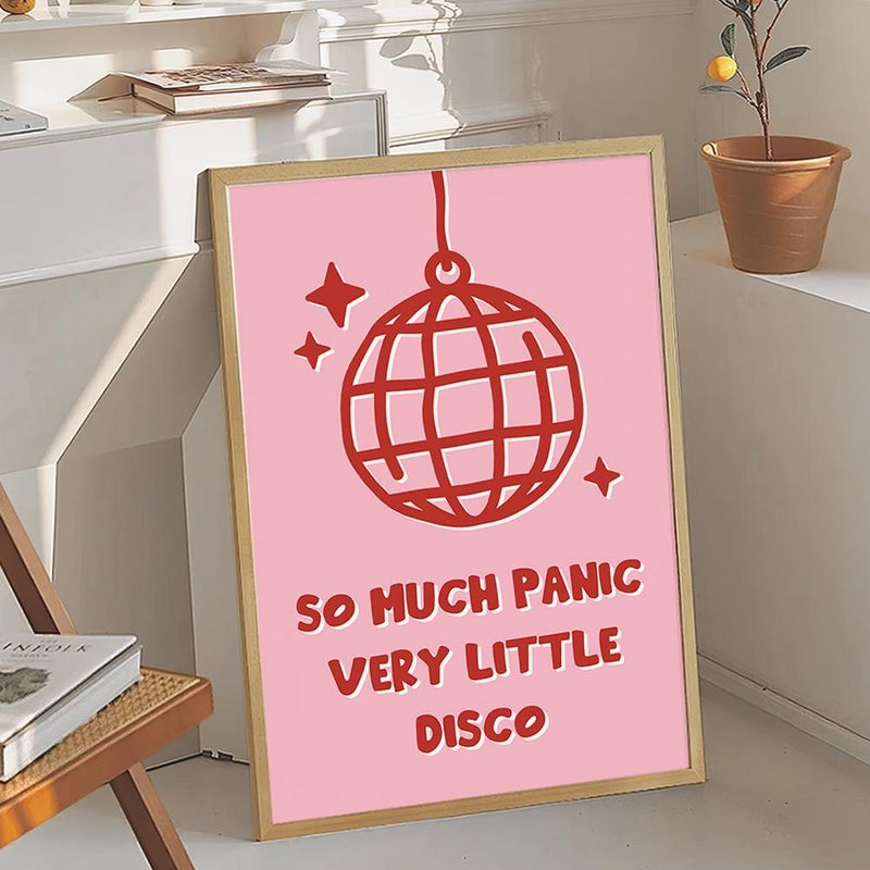 TNESSENTIAL So Much Panic Very Little Disco Pink Art Canvas Poster, Trendy Wall Art, Apartment Aesthetic Decor, Retro Home Decor, Printed Gift - Image 4