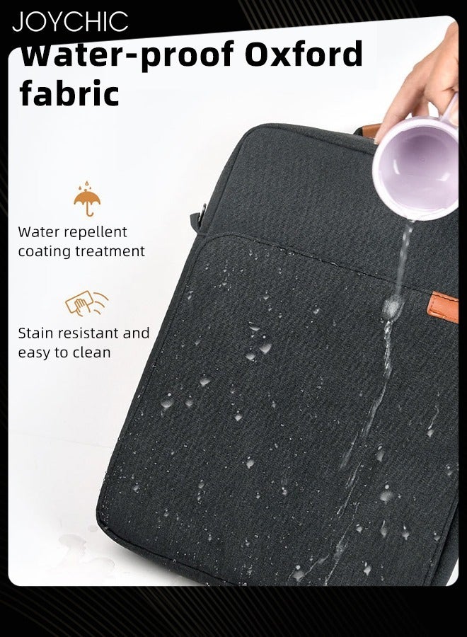 Joychic حقيبة حمل لوحي أكسفورد مقاومة للماء للأعمال، منظم ملحقات إلكترونية مقاوم للاهتراء مع جيوب يناسب 13 بوصة للرجال والنساء للمدرسة والمكتب والعمل - أسود - Image 4
