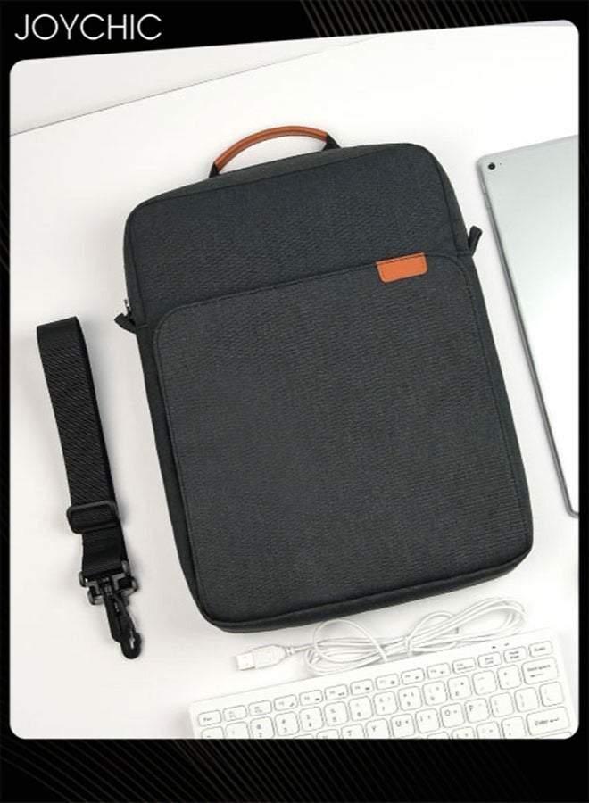 Joychic حقيبة حمل لوحي أكسفورد مقاومة للماء للأعمال، منظم ملحقات إلكترونية مقاوم للاهتراء مع جيوب يناسب 13 بوصة للرجال والنساء للمدرسة والمكتب والعمل - أسود - Image 5