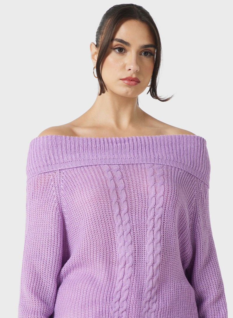 ELLA Off Shoulder Sweater - Image 3