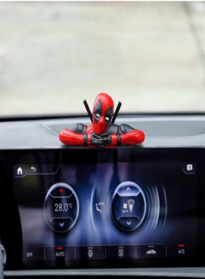AUTO MT Dead Pool Action Figure PVC Model Movable Joint for Office Desk, Home Decor, Unique Decoration Action Figure for Car Interiors 3 Pieces - Image 2