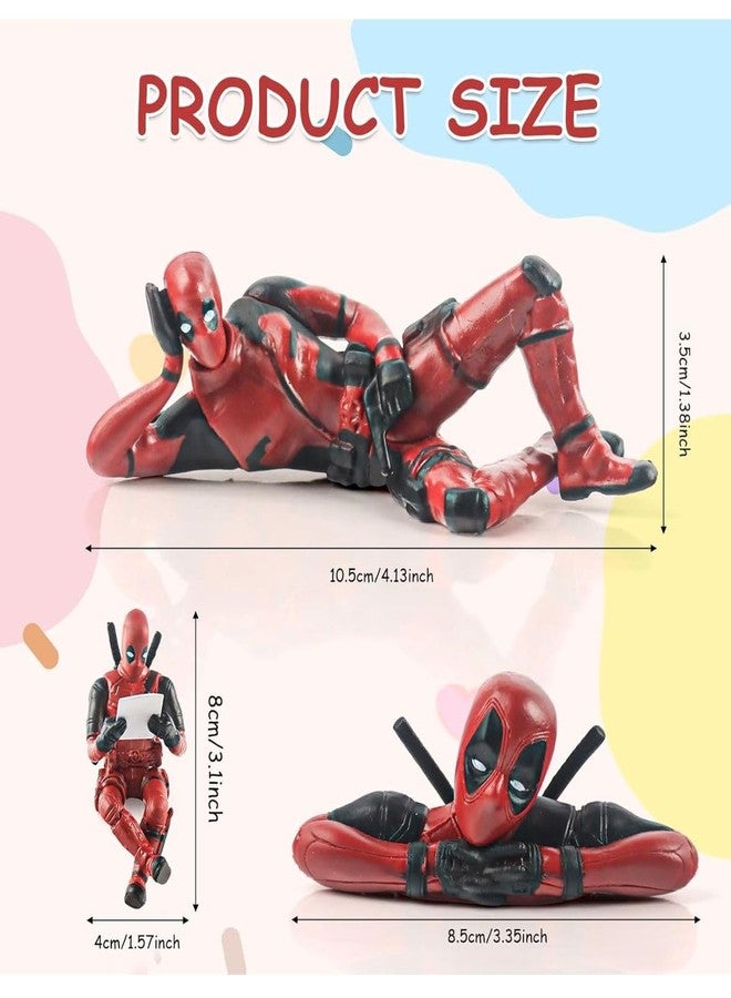 AUTO MT Dead Pool Action Figure PVC Model Movable Joint for Office Desk, Home Decor, Unique Decoration Action Figure for Car Interiors 3 Pieces - Image 4