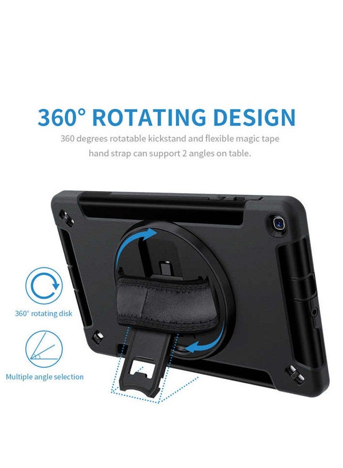 Compatible with Samsung Tab A 10.1Inch 2019 T510/T515 Shockproof case with 360 degree rotatable stand hand strap - Image 4