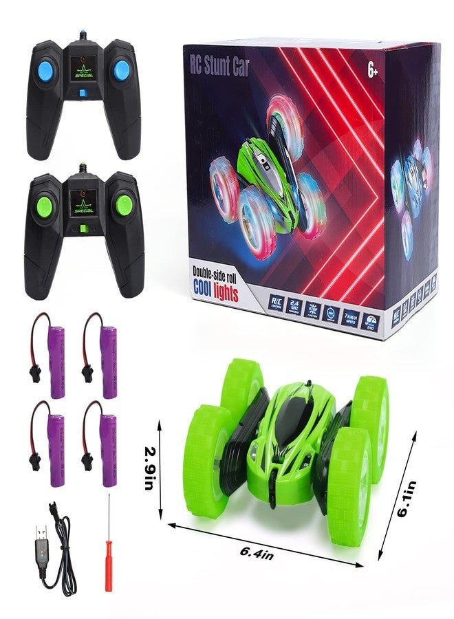 FunsLane 2 Pack Remote Control Car Toys for Kids, RC Stunt Cars with Wheel Lights, 2.4GHz Drift High Speed 4WD Off Road Double Sided 360° Rotating Cars, for Boys Girls - Image 3